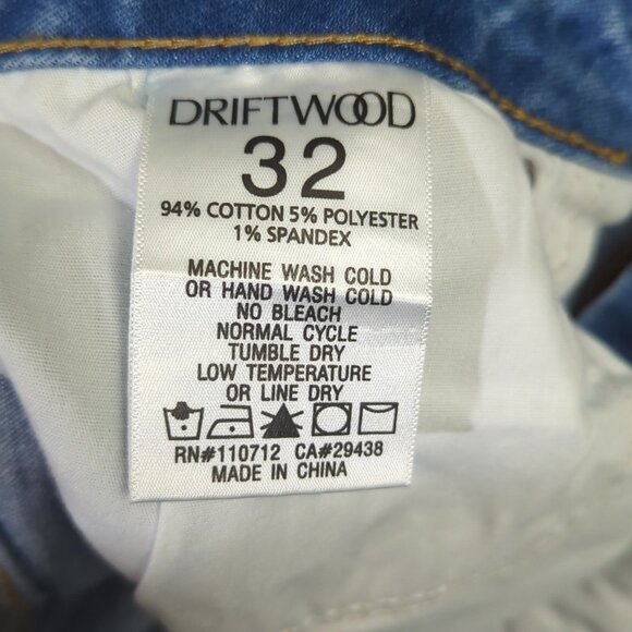 Driftwood Jeans Women's 32x27 Blue Royce Straight Raw Hems High Rise Denim - Picture 10 of 11